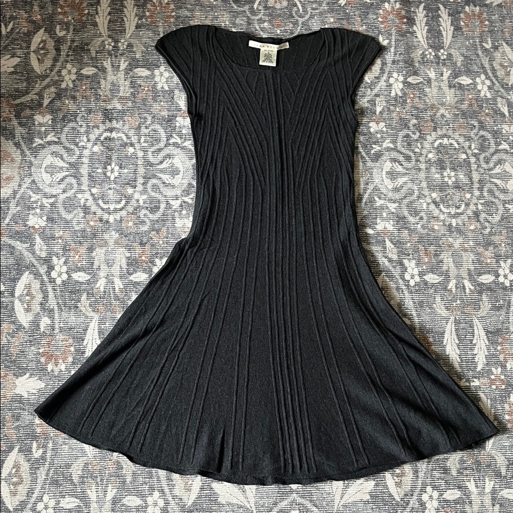 Max Studio Dark Gray Cap Sleeve Knit Dress